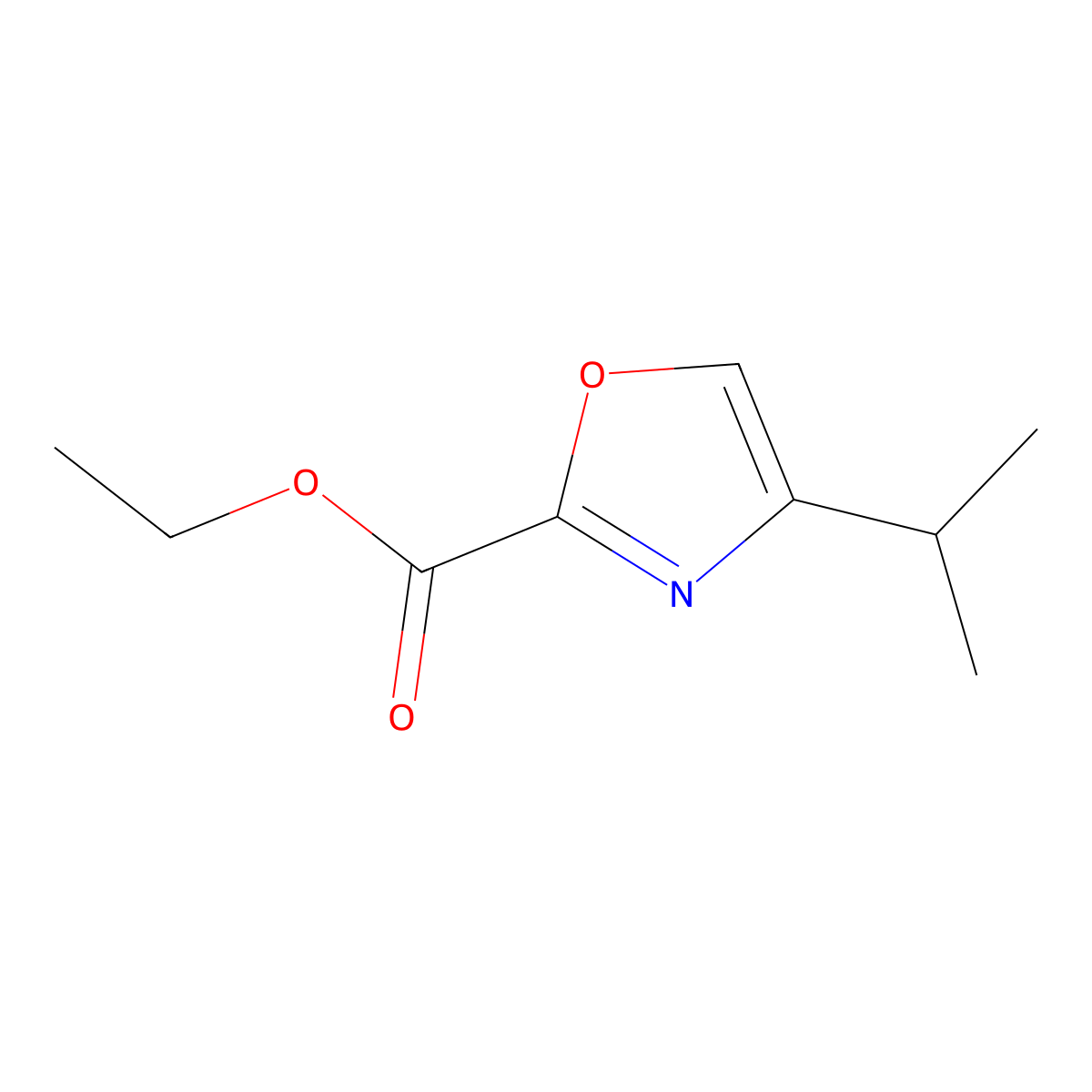 Ethyl 4-isopropyloxazole-2-carboxylate molecular structure, CAS 1823869-51-7