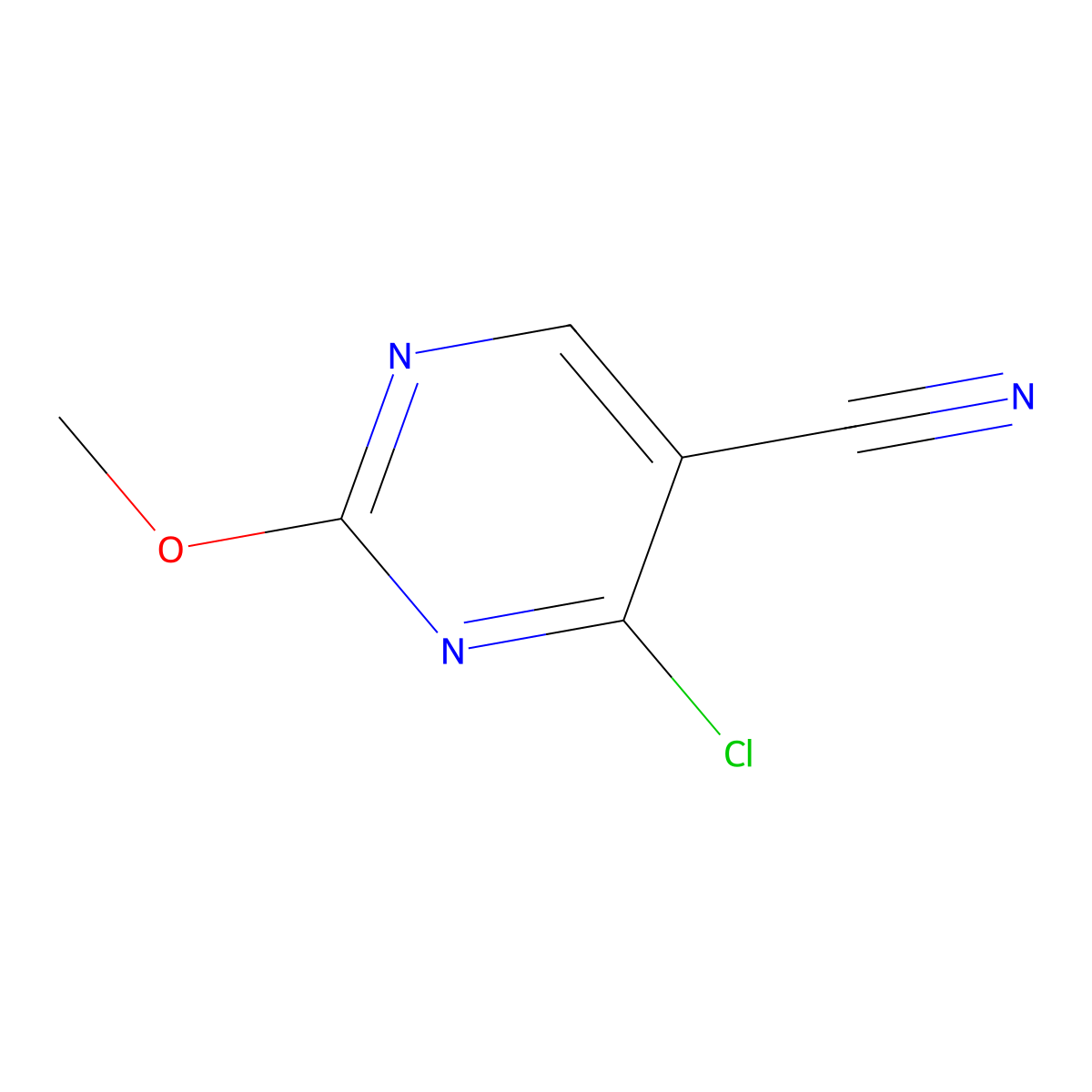 4-Chloro-2-methoxypyrimidine-5-carbonitrile molecular structure, CAS 1823869-53-9