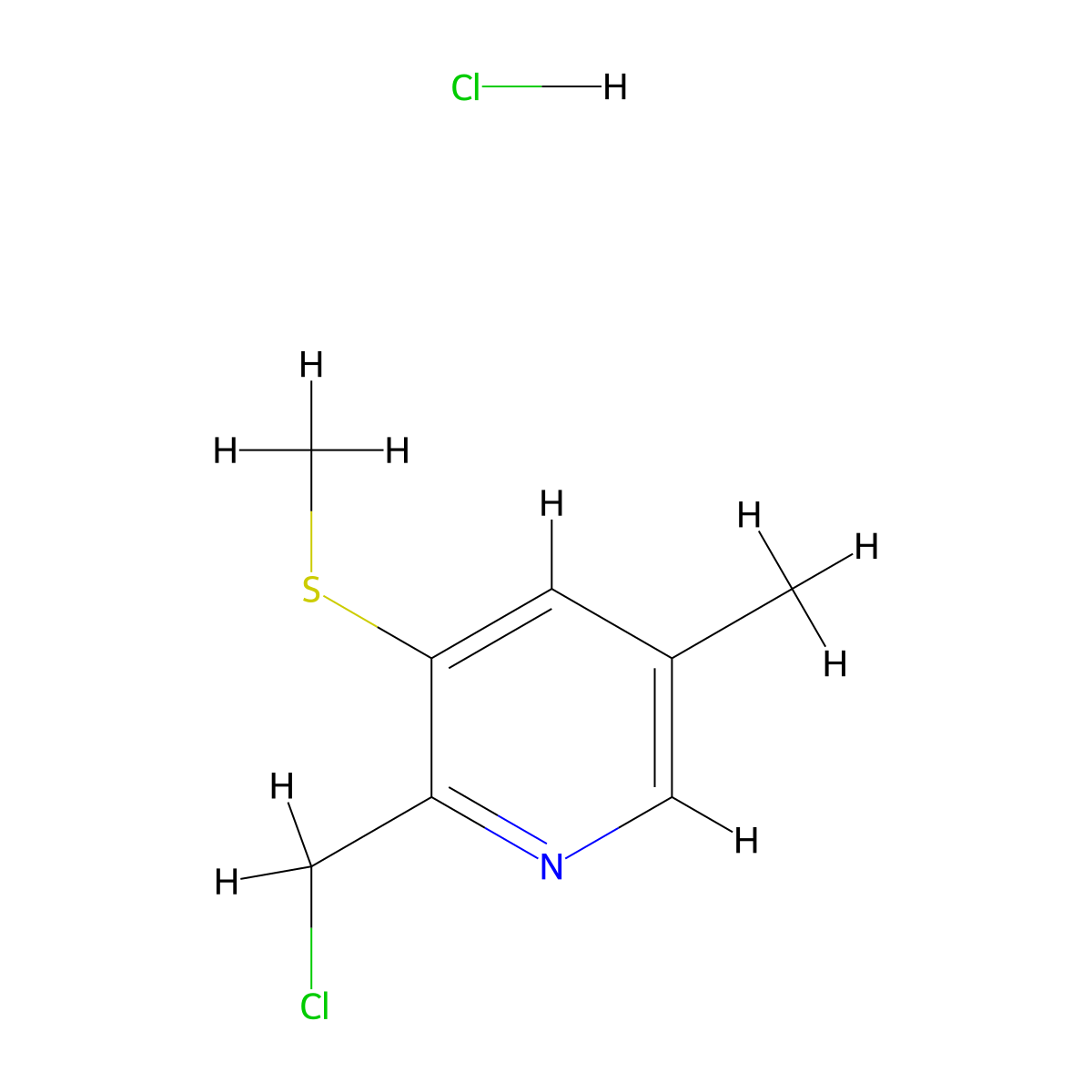 2-(Chloromethyl)-5-methyl-3-(methylthio)pyridine hydrochloride molecular structure, CAS 1823869-97-1