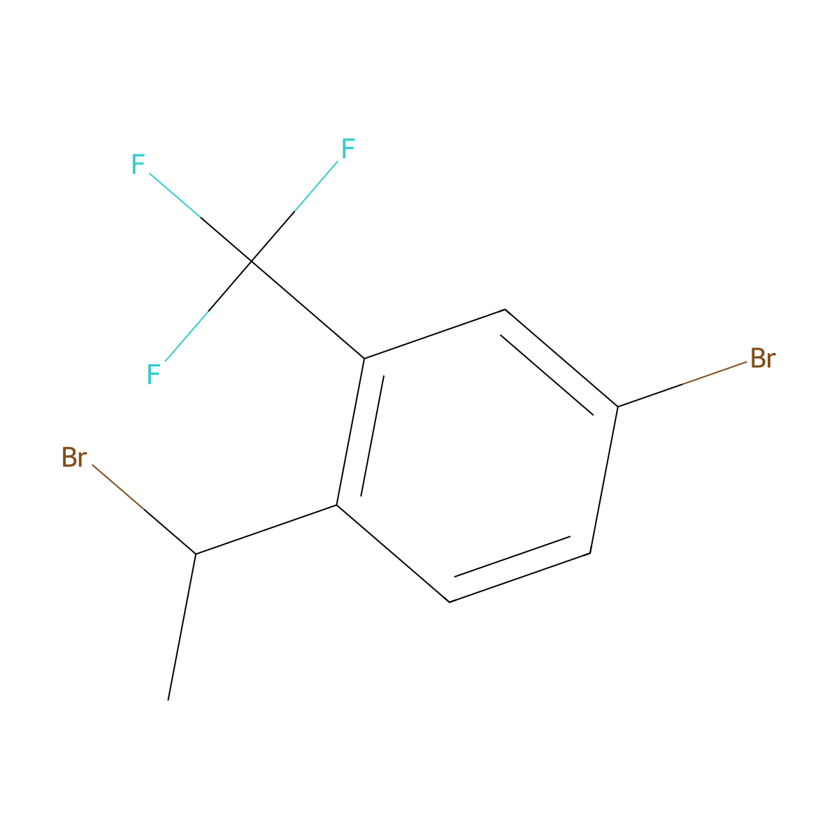 4-Bromo-1-(1-bromoethyl)-2-(trifluoromethyl)benzene molecular structure, CAS 1823870-24-1