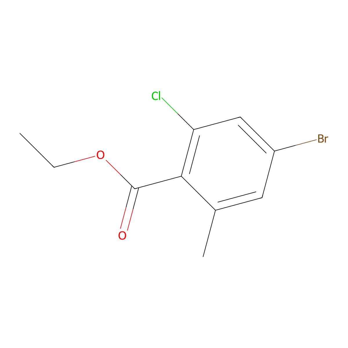 Ethyl 4-bromo-2-chloro-6-methylbenzoate molecular structure, CAS 1823870-34-3