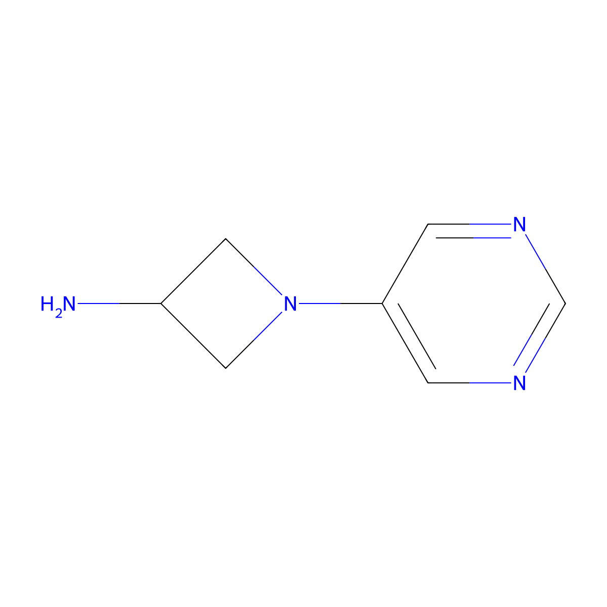 1-(Pyrimidin-5-yl)azetidin-3-amine molecular structure, CAS 1823871-53-9