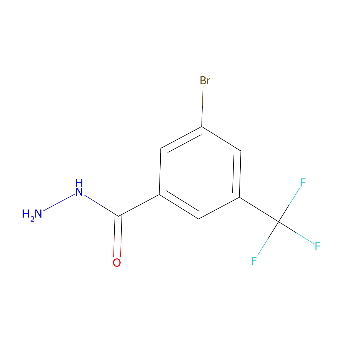 3-Bromo-5-(trifluoromethyl)benzohydrazide molecular structure, CAS 1823871-66-4