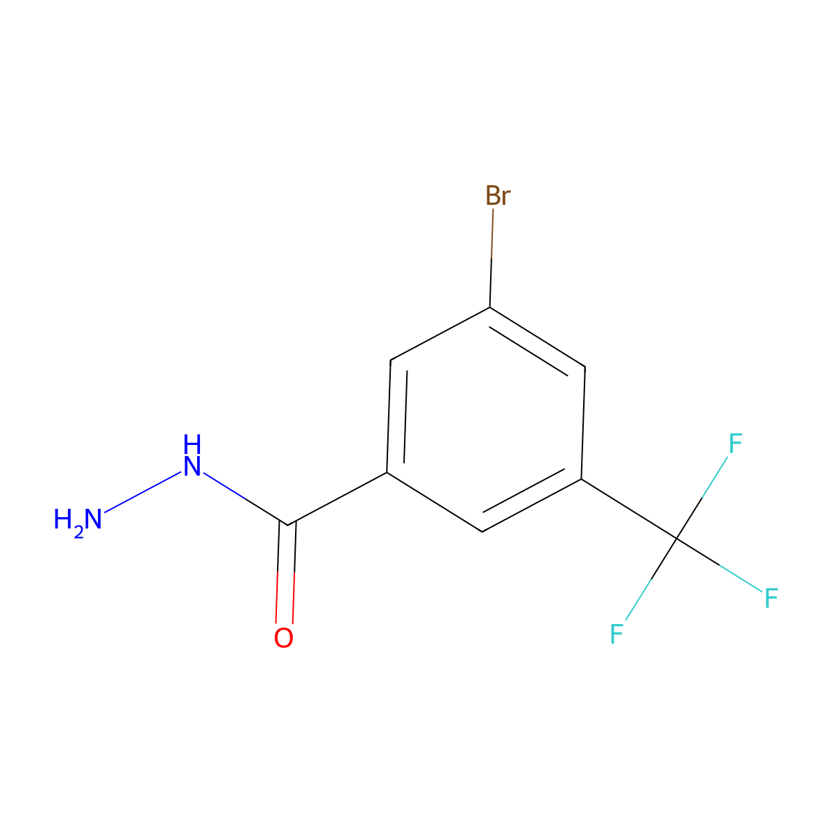 3-Bromo-5-(trifluoromethyl)benzohydrazide molecular structure, CAS 1823871-66-4