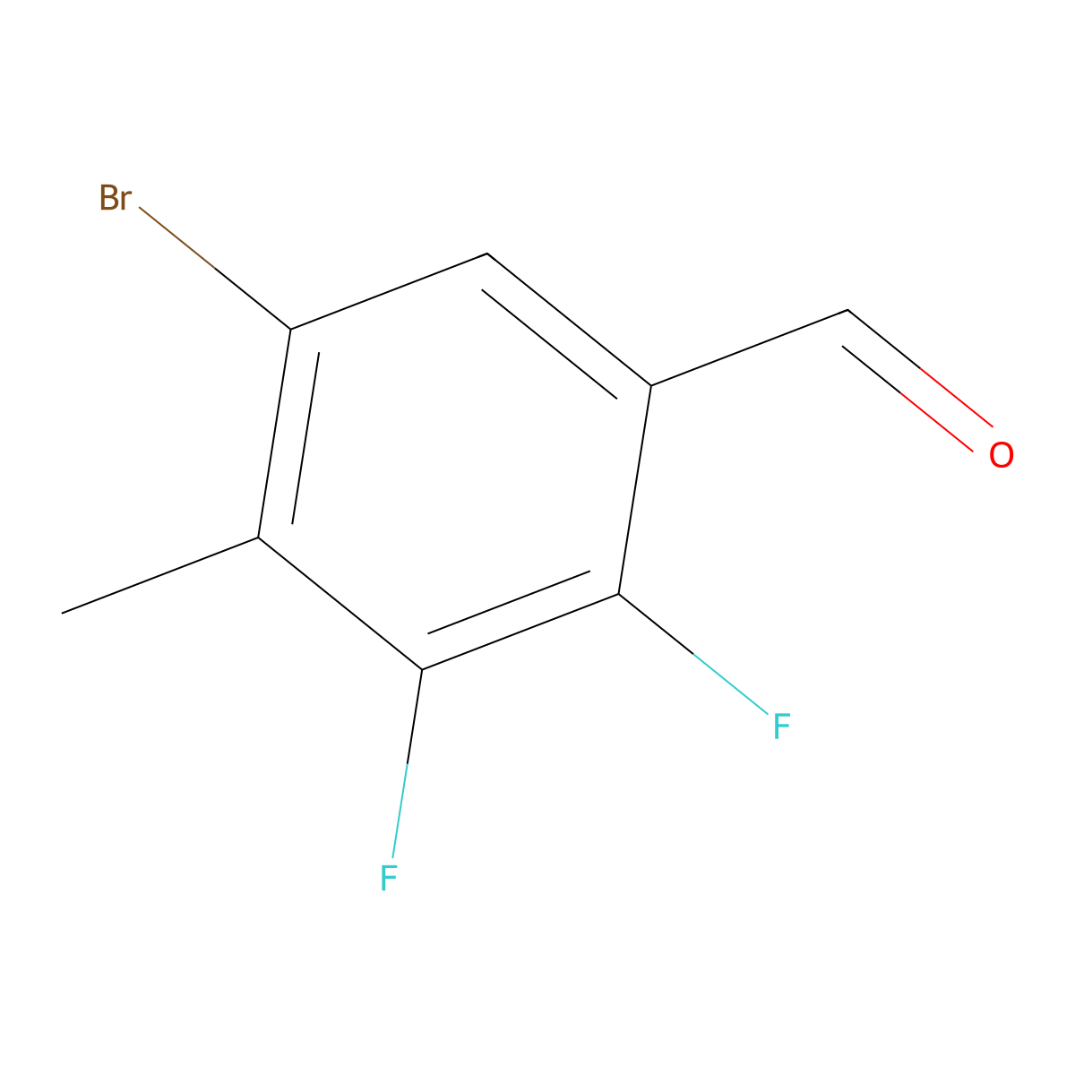 5-Bromo-2,3-difluoro-4-methylbenzaldehyde molecular structure, CAS 1823871-92-6