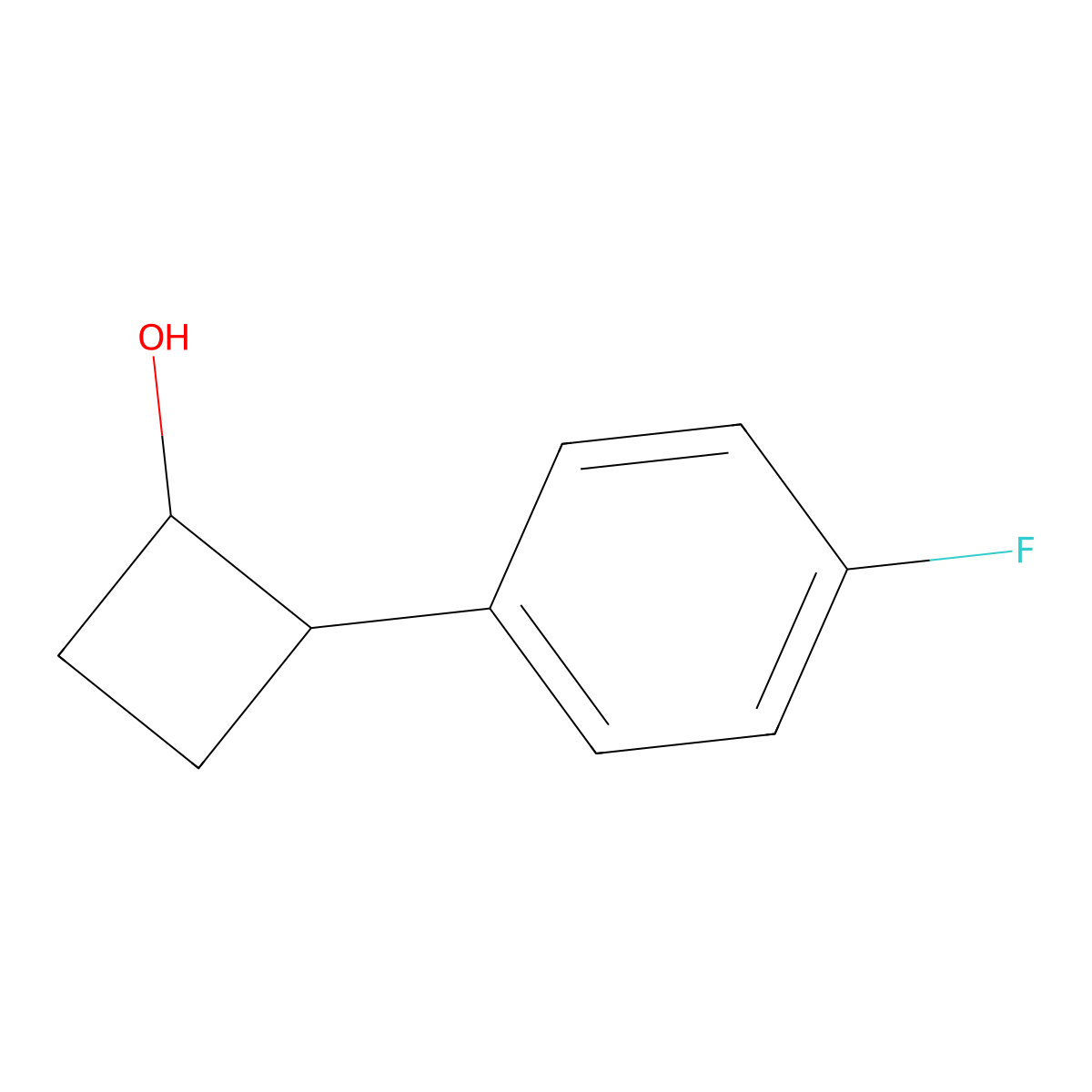 2-(4-Fluorophenyl)cyclobutan-1-OL molecular structure, CAS 1823872-16-7