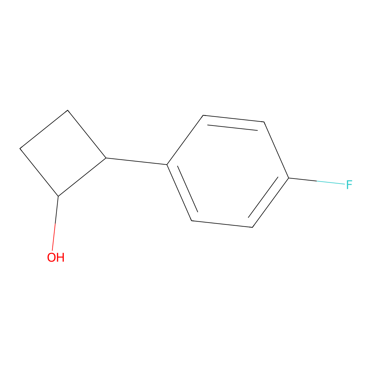 2-(4-Fluorophenyl)cyclobutan-1-OL molecular structure, CAS 1823872-16-7