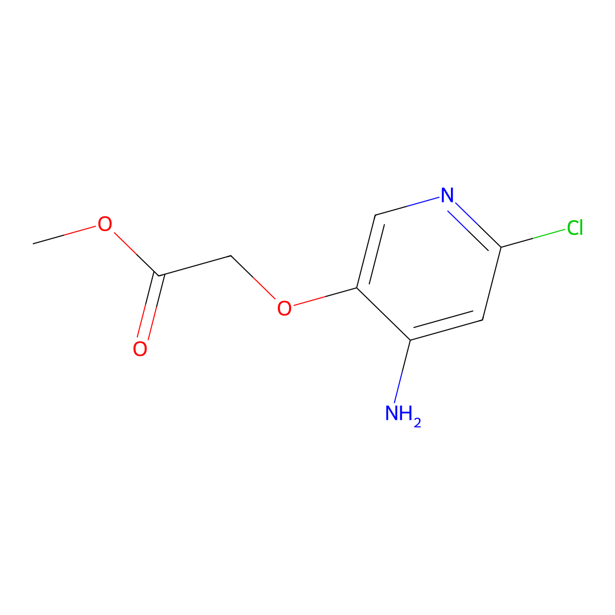 Methyl 2-[(4-Amino-6-chloro-3-pyridyl)oxy]acetate molecular structure, CAS 1823872-37-2