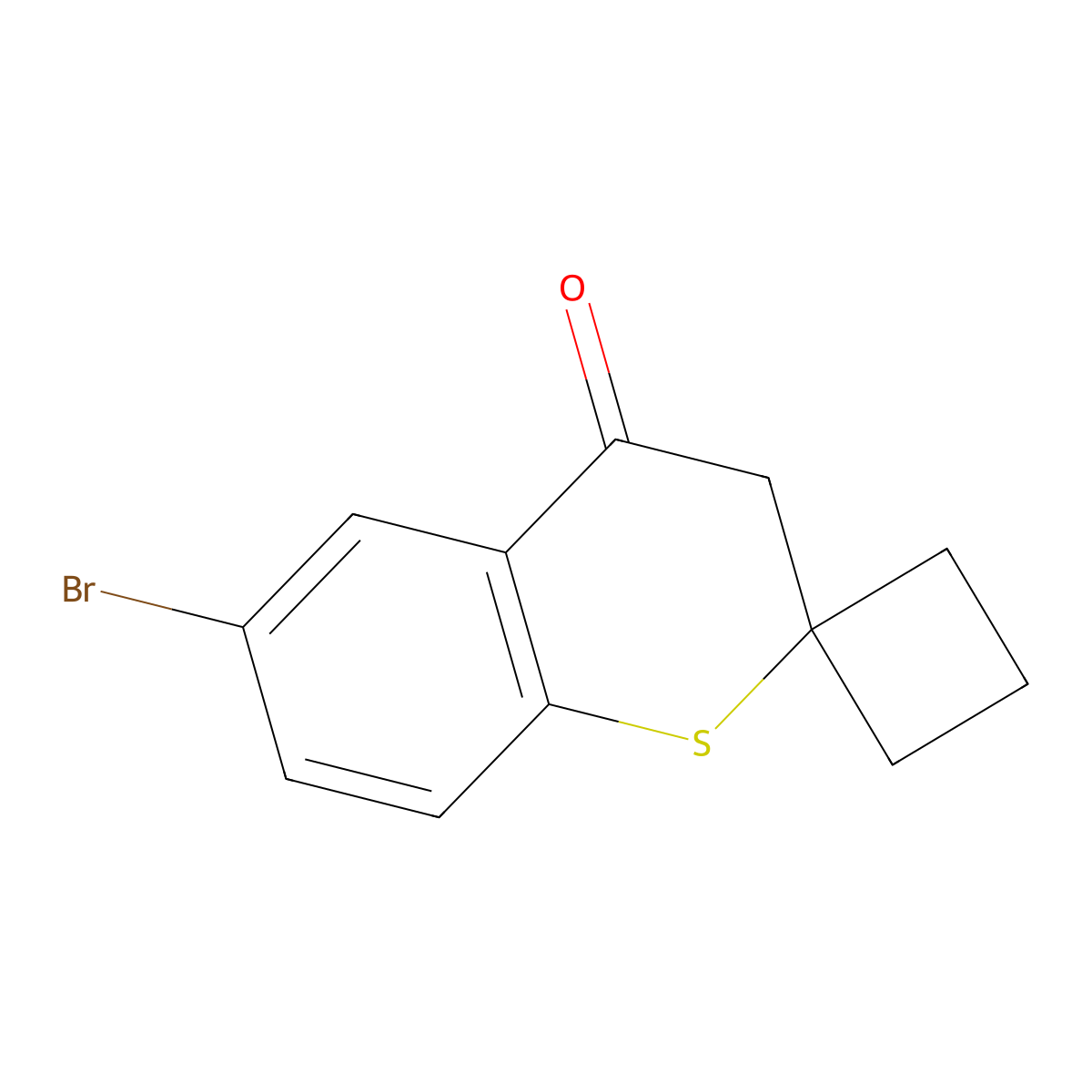 6'-Bromospiro[cyclobutane-1,2'-thiochroman]-4'-one molecular structure, CAS 1823873-21-7