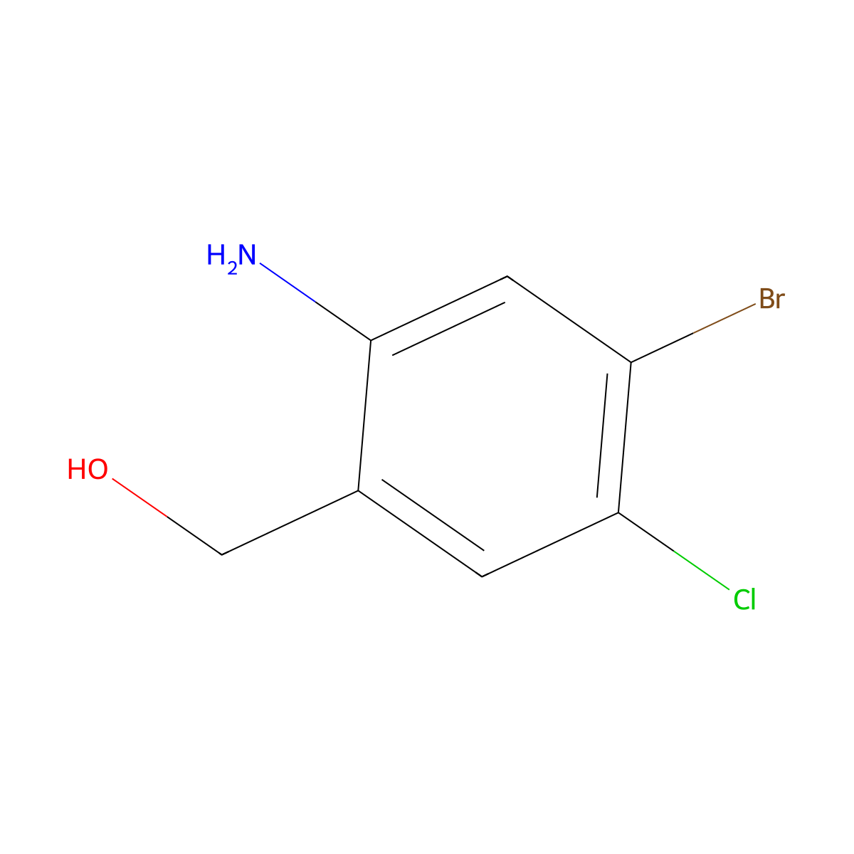 (2-Amino-4-bromo-5-chlorophenyl)methanol molecular structure, CAS 1823873-32-0