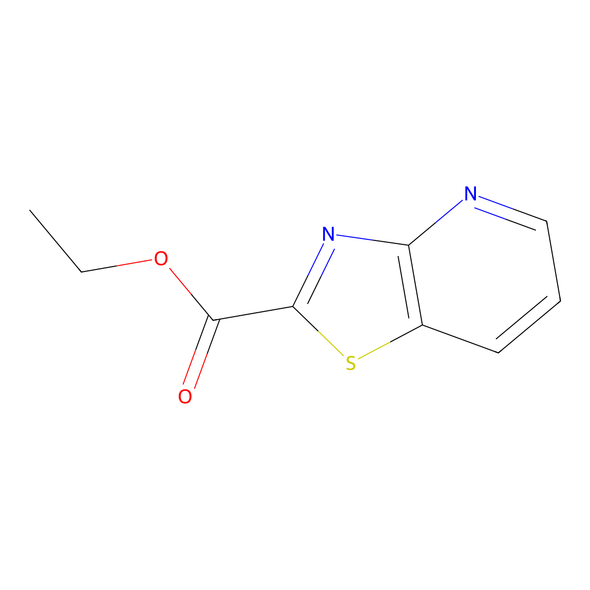 Ethyl thiazolo[4,5-b]pyridine-2-carboxylate molecular structure, CAS 1823873-36-4