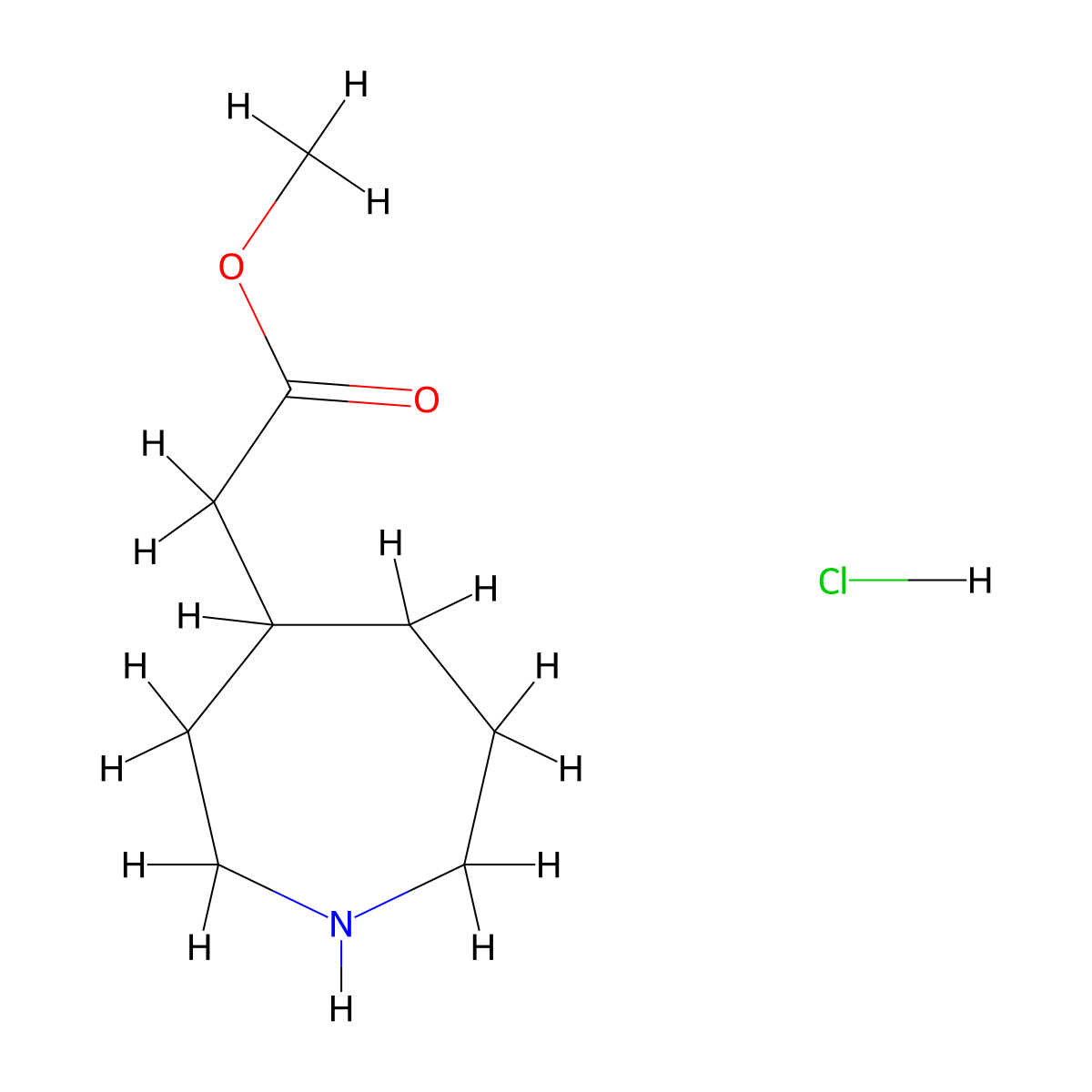Methyl 2-(azepan-4-yl)acetate hydrochloride molecular structure, CAS 1823874-08-3