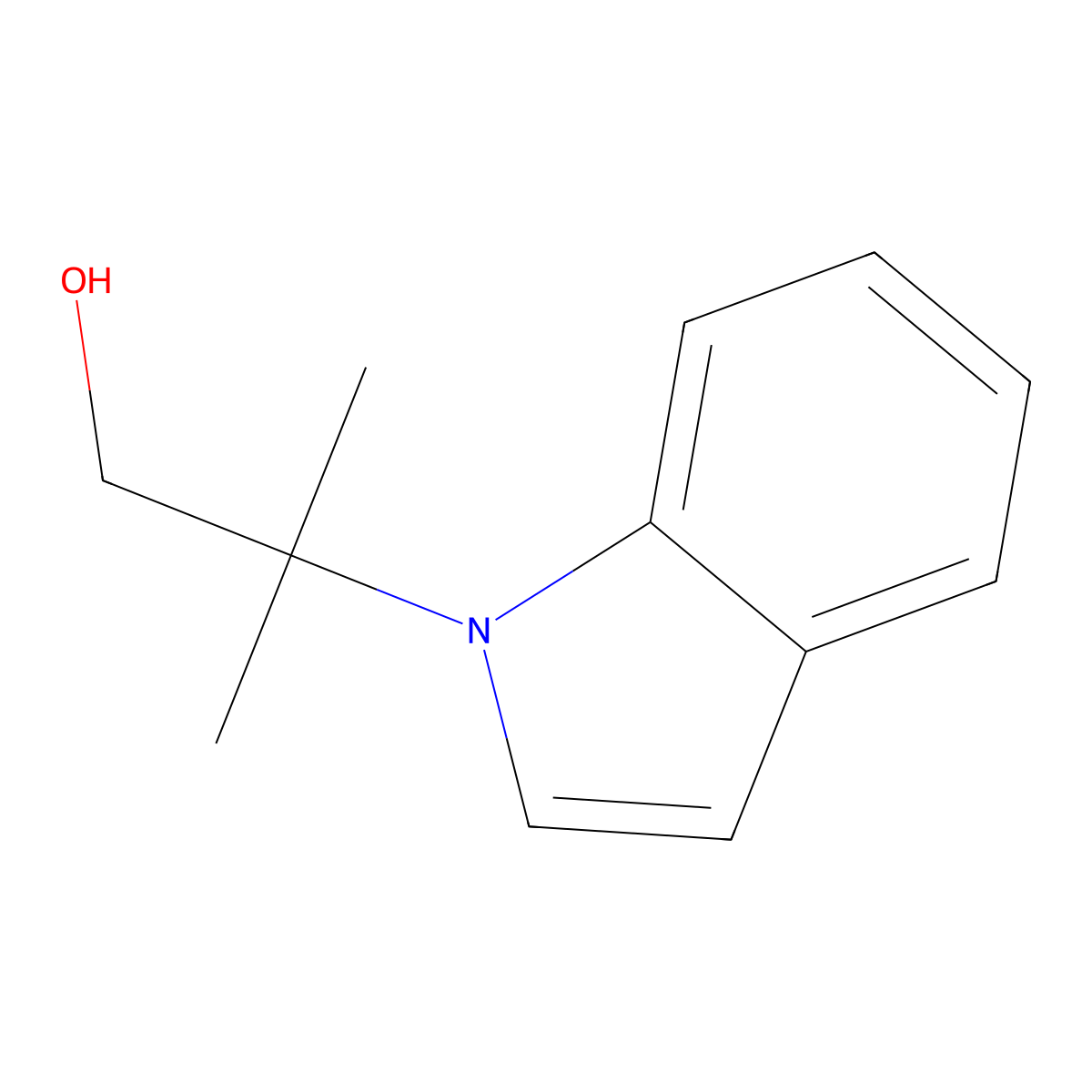 2-(1H-Indol-1-yl)-2-methylpropan-1-ol molecular structure, CAS 1823874-54-9