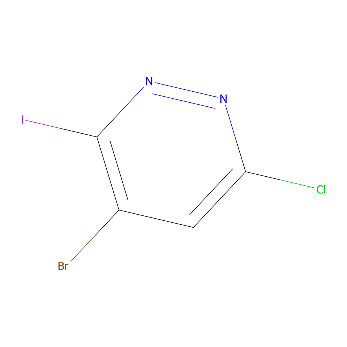 Pyridazine, 4-bromo-6-chloro-3-iodo molecular structure, CAS 1823876-05-6