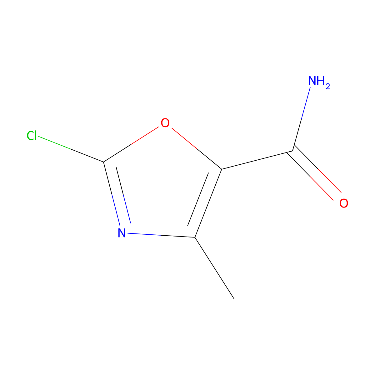 2-Chloro-4-methyloxazole-5-carboxamide molecular structure, CAS 1823876-58-9
