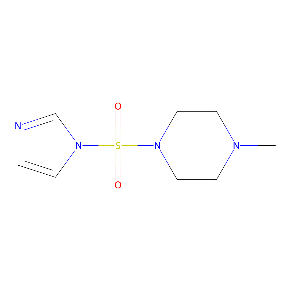 1-[(1-Imidazolyl)sulfonyl]-4-methylpiperazine molecular structure, CAS 1823876-66-9