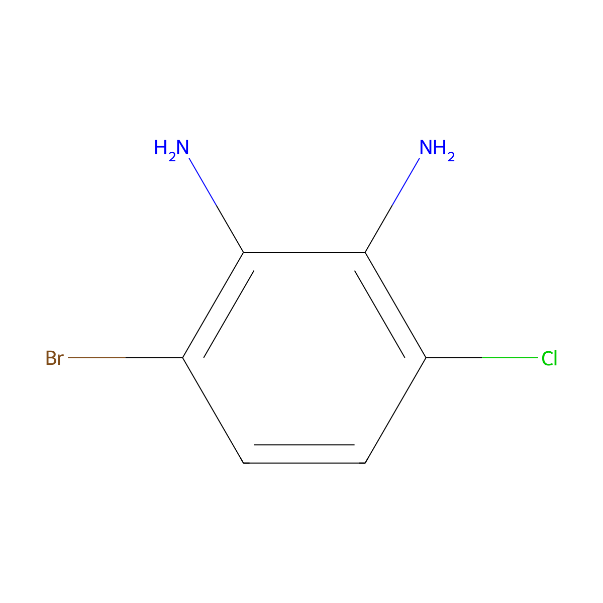 3-Bromo-6-chlorobenzene-1,2-diamine molecular structure, CAS 1823876-88-5