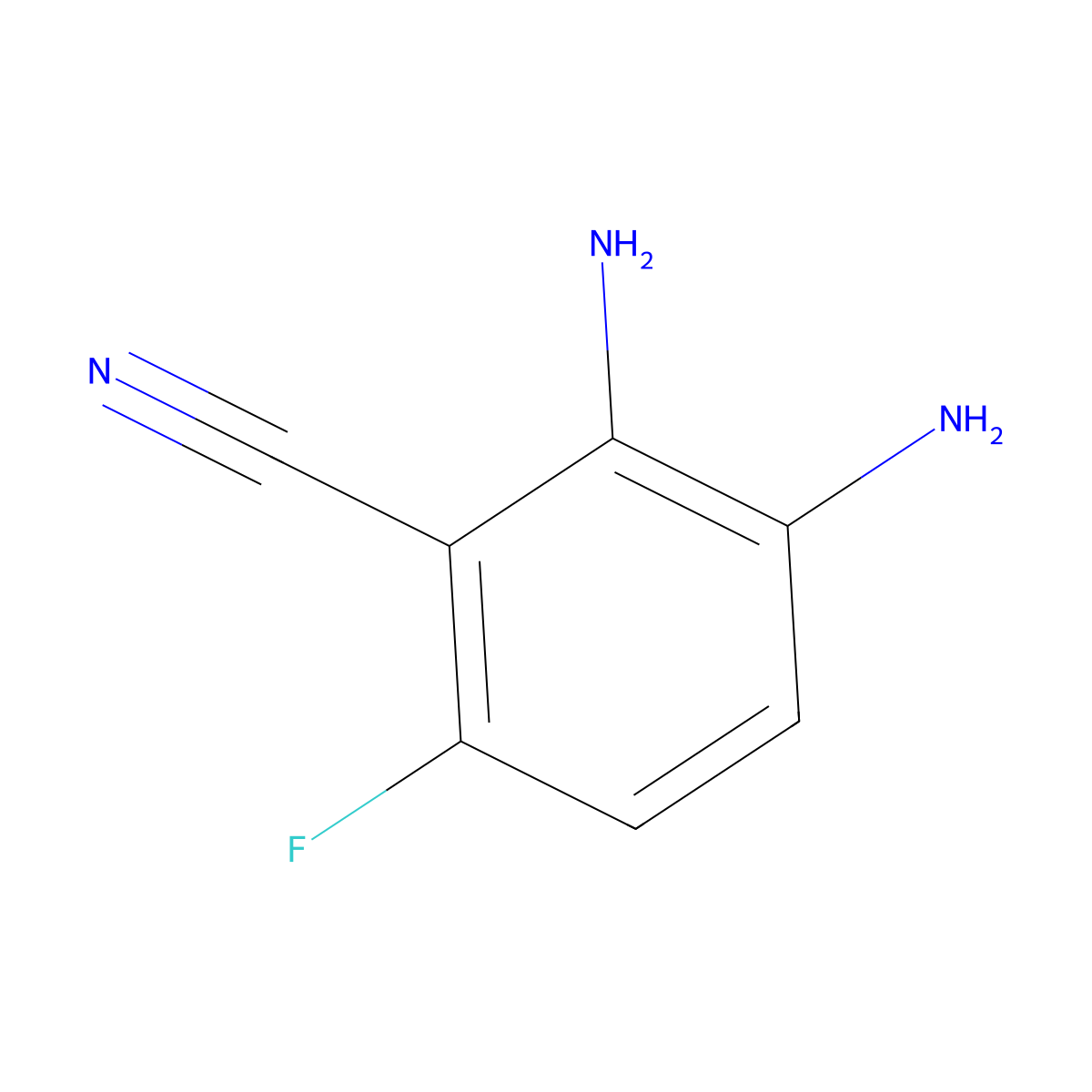 2,3-Diamino-6-fluorobenzonitrile molecular structure, CAS 1823877-26-4