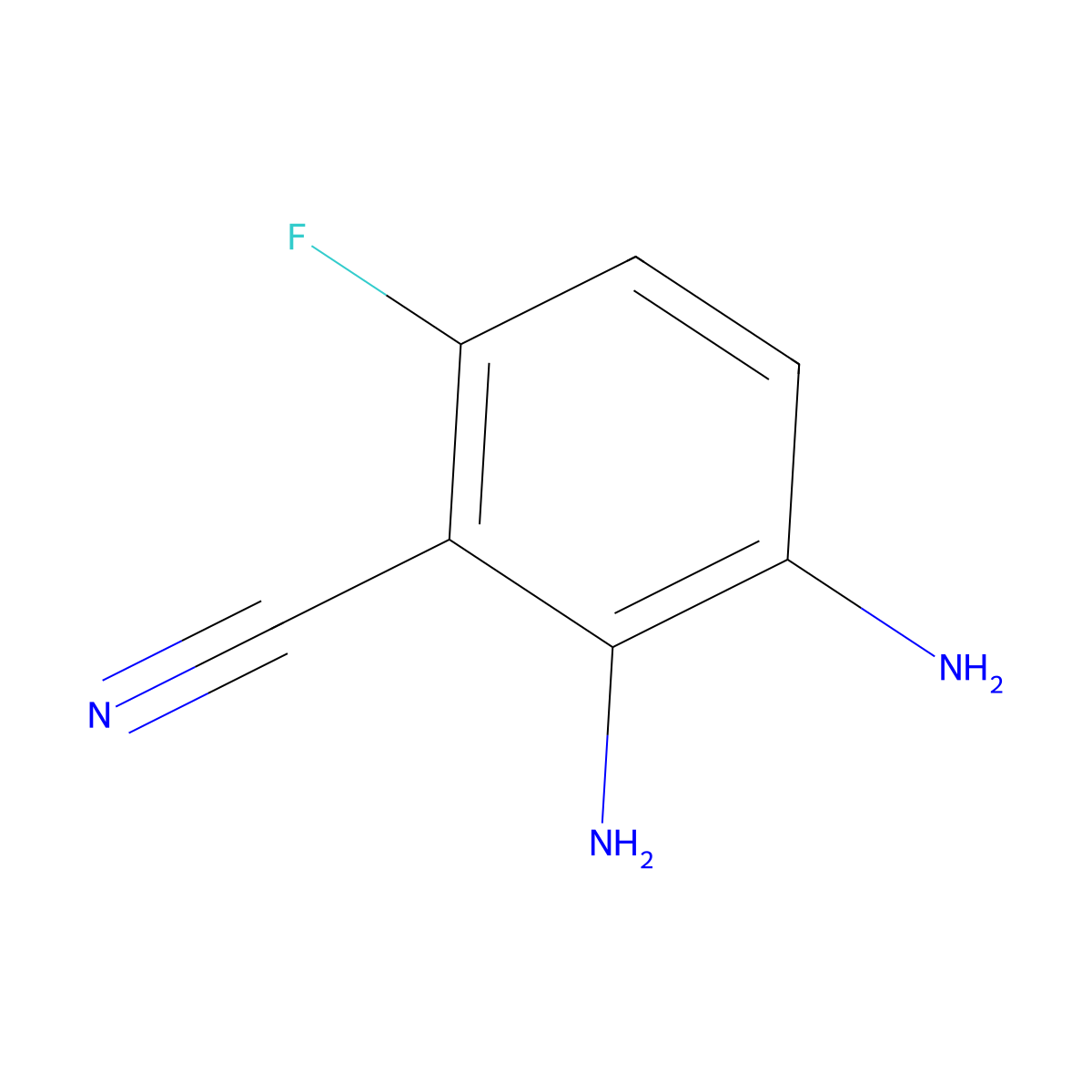 2,3-Diamino-6-fluorobenzonitrile molecular structure, CAS 1823877-26-4