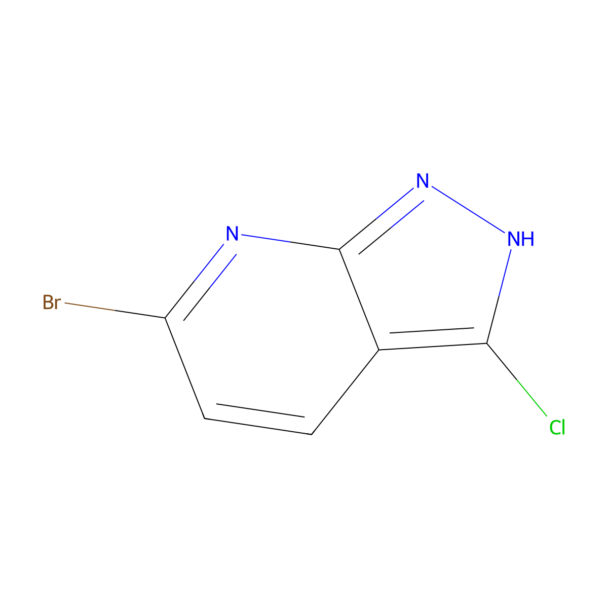 6-Bromo-3-chloro-1H-pyrazolo[3,4-b]pyridine molecular structure, CAS 1823877-93-5