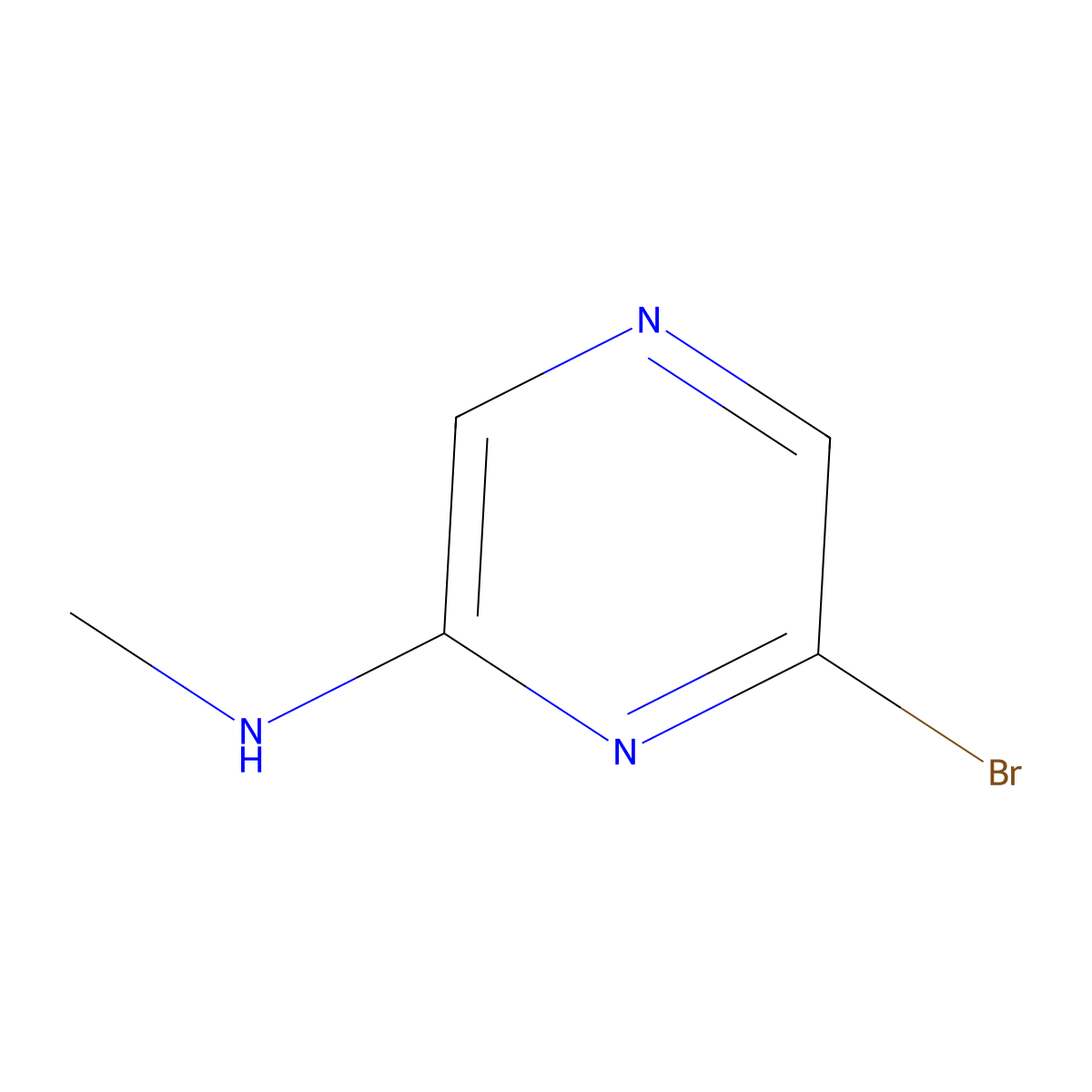 6-Bromo-N-methyl-2-pyrazinamine molecular structure, CAS 1823878-78-9