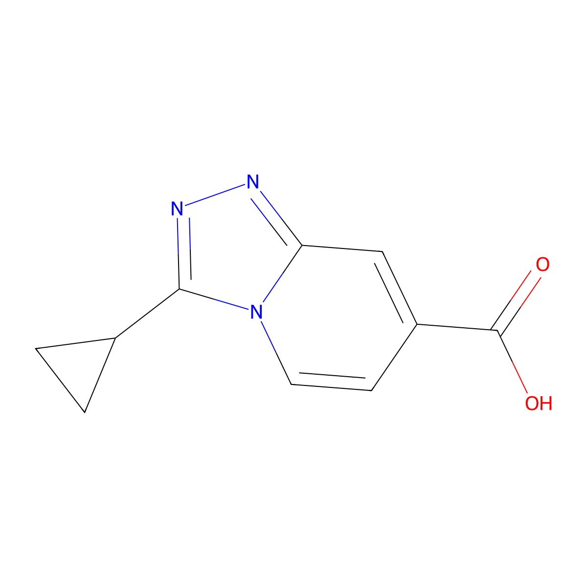 3-Cyclopropyl-[1,2,4]triazolo[4,3-a]pyridine-7-carboxylic acid molecular structure, CAS 1823879-57-7