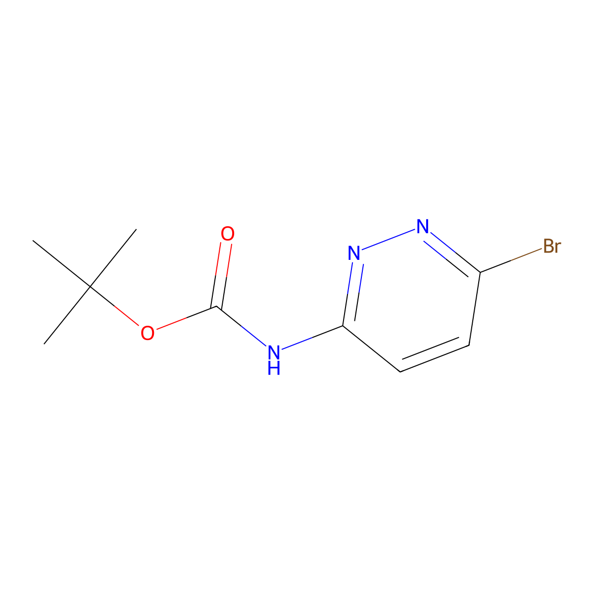 tert-butyl N-(6-bromopyridazin-3-yl)carbamate molecular structure, CAS 1823880-44-9