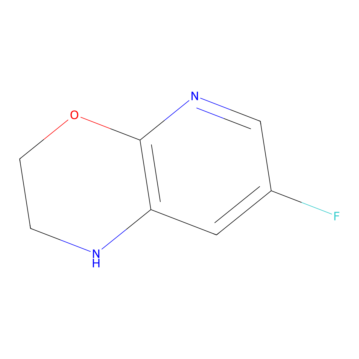 7-Fluoro-2,3-dihydro-1H-pyrido[2,3-b][1,4]oxazine molecular structure, CAS 1823880-84-7