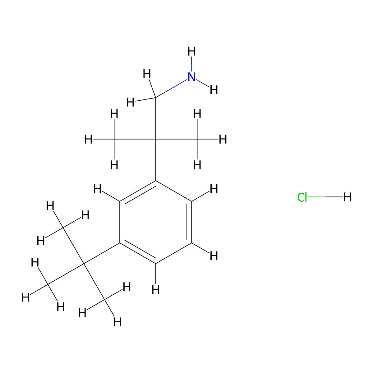 2-(3-Tert-butylphenyl)-2-methylpropan-1-aminehydrochloride molecular structure, CAS 1823880-98-3