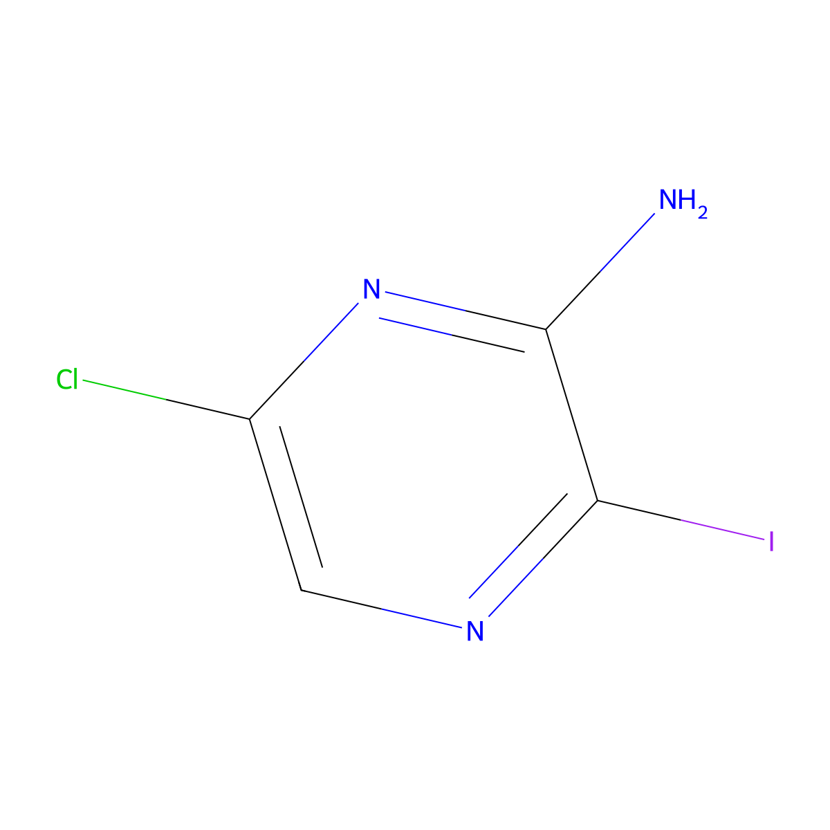 2-Amino-6-chloro-3-iodopyrazine molecular structure, CAS 1823881-28-2