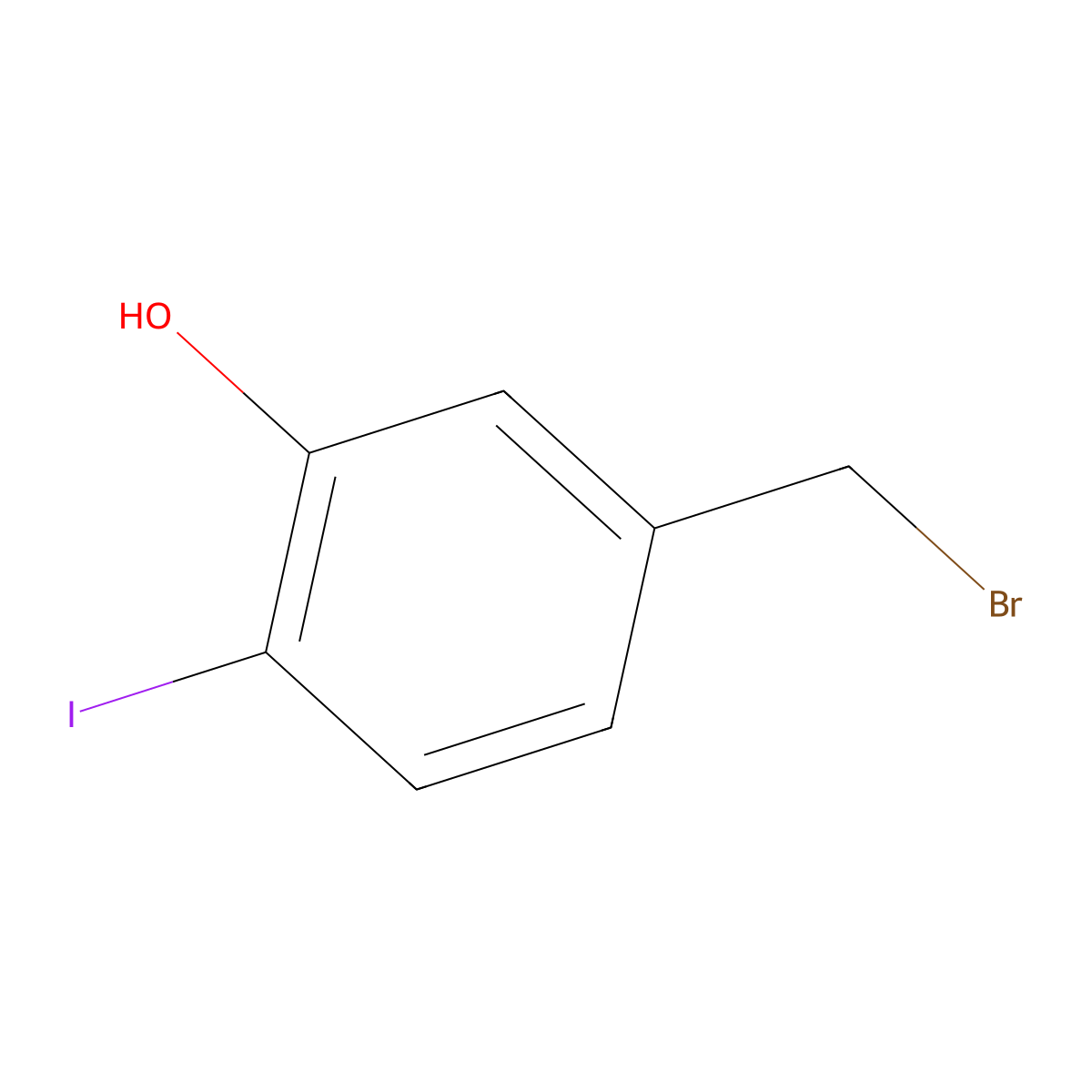 5-(Bromomethyl)-2-iodophenol molecular structure, CAS 1823881-56-6