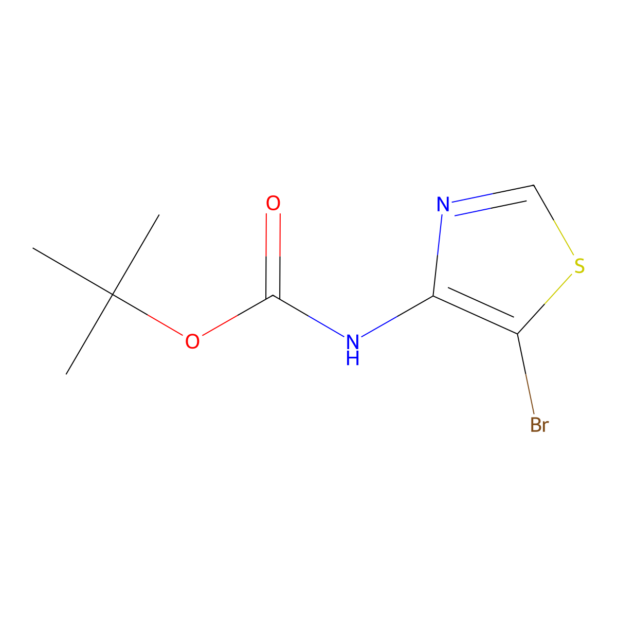 tert-Butyl (5-bromothiazol-4-yl)carbamate molecular structure, CAS 1823881-74-8