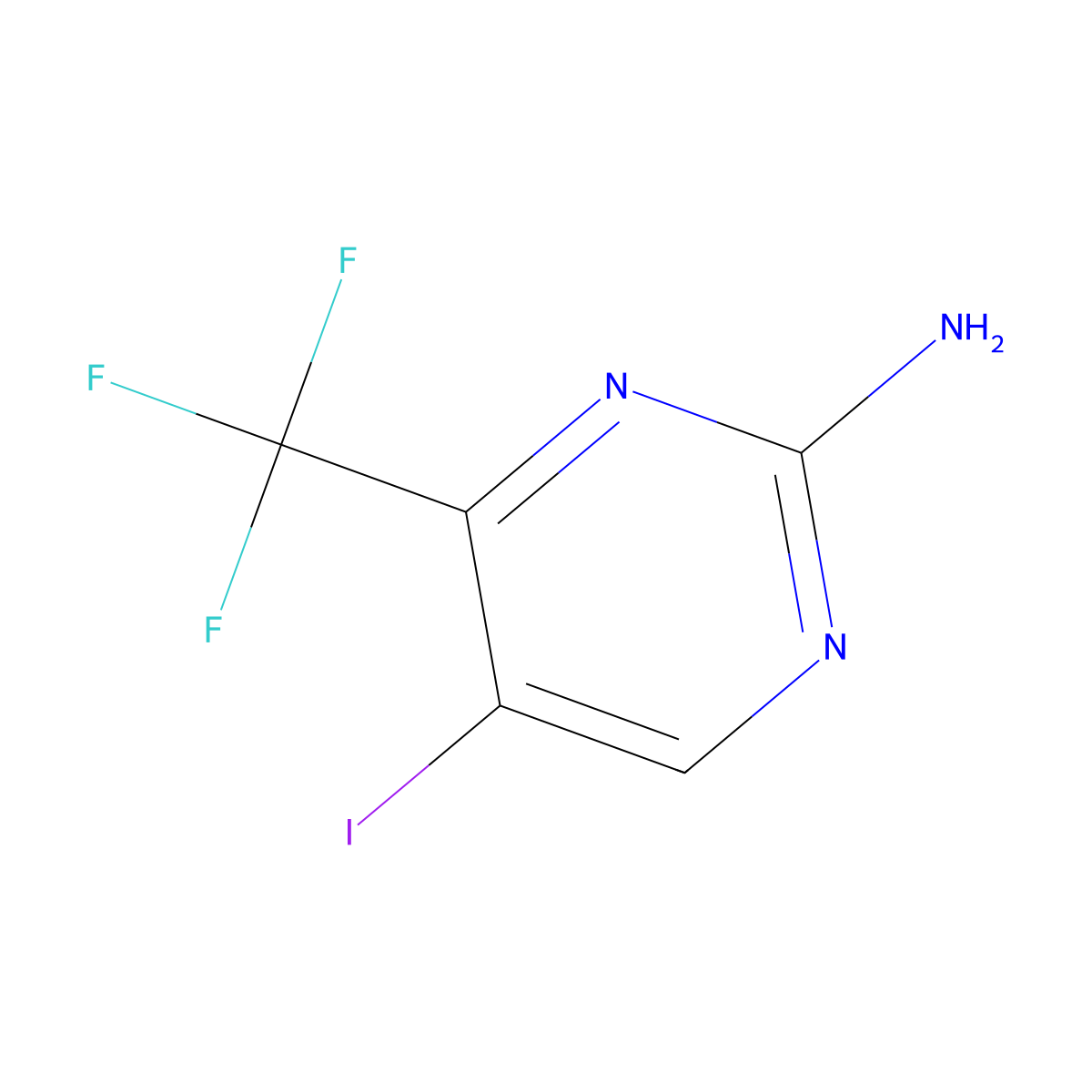 5-Iodo-4-(trifluoromethyl)pyrimidin-2-amine molecular structure, CAS 1823882-28-5