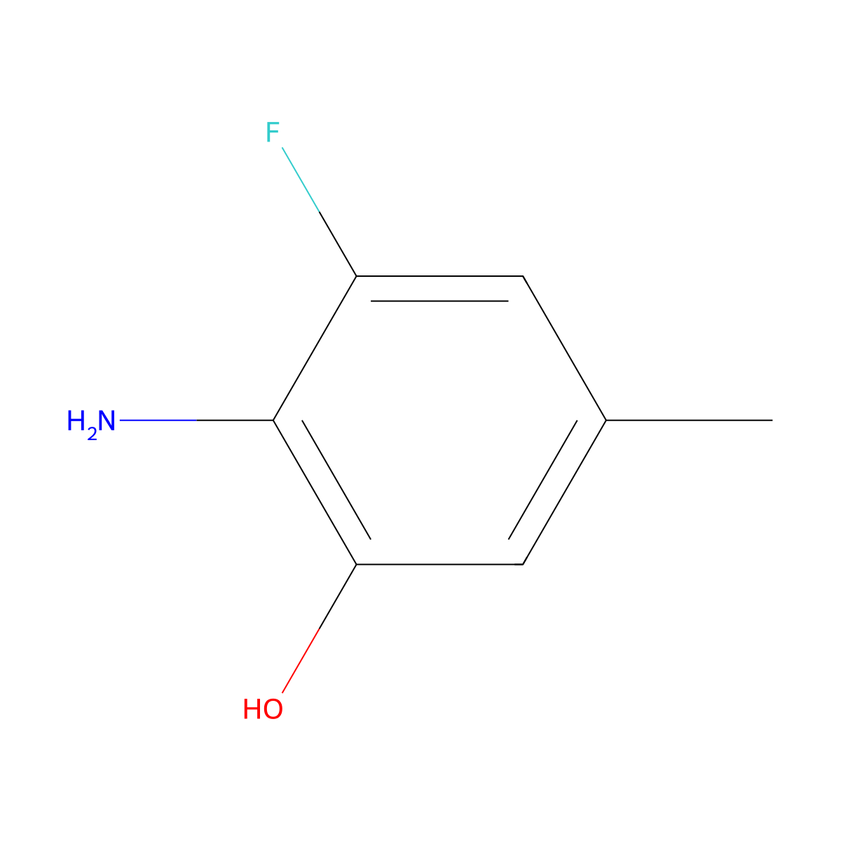 2-Amino-3-fluoro-5-methylphenol molecular structure, CAS 1823882-75-2