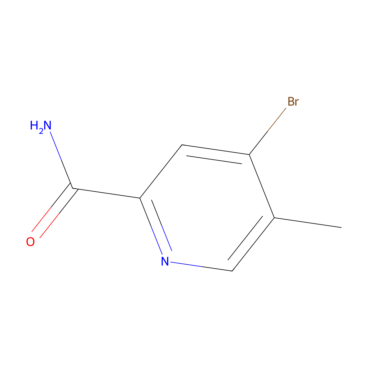 4-Bromo-5-methylpyridine-2-carboxamide molecular structure, CAS 1823882-81-0