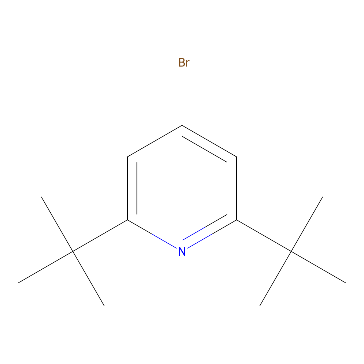4-Bromo-2,6-di-tert-butylpyridine molecular structure, CAS 1823884-43-0