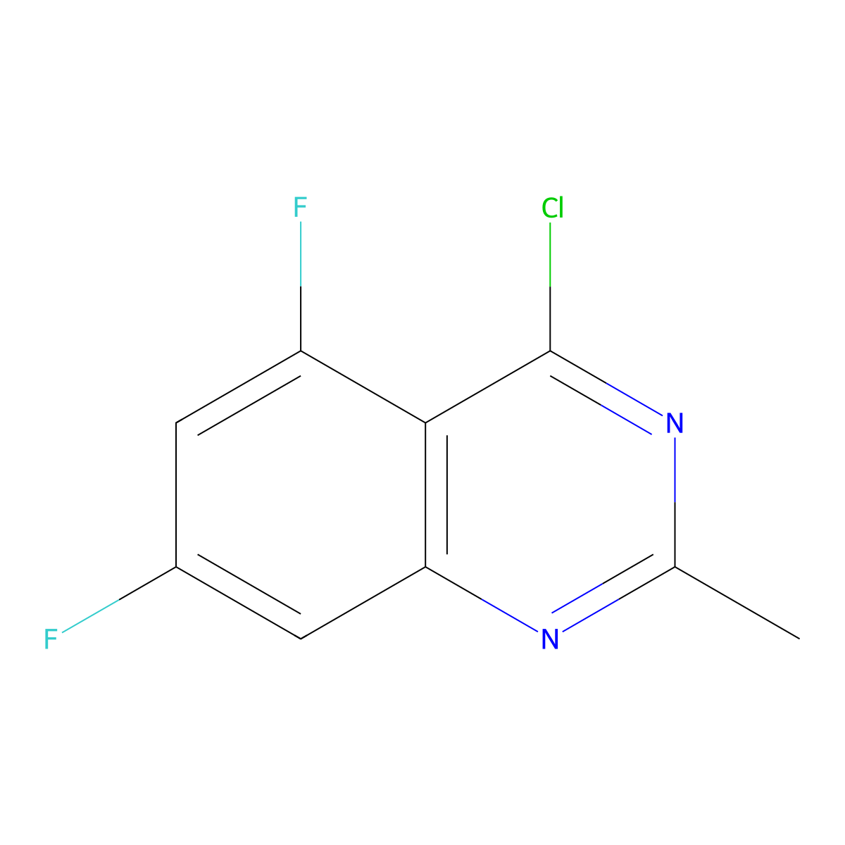 4-Chloro-5,7-difluoro-2-methylquinazoline molecular structure, CAS 1823885-13-7