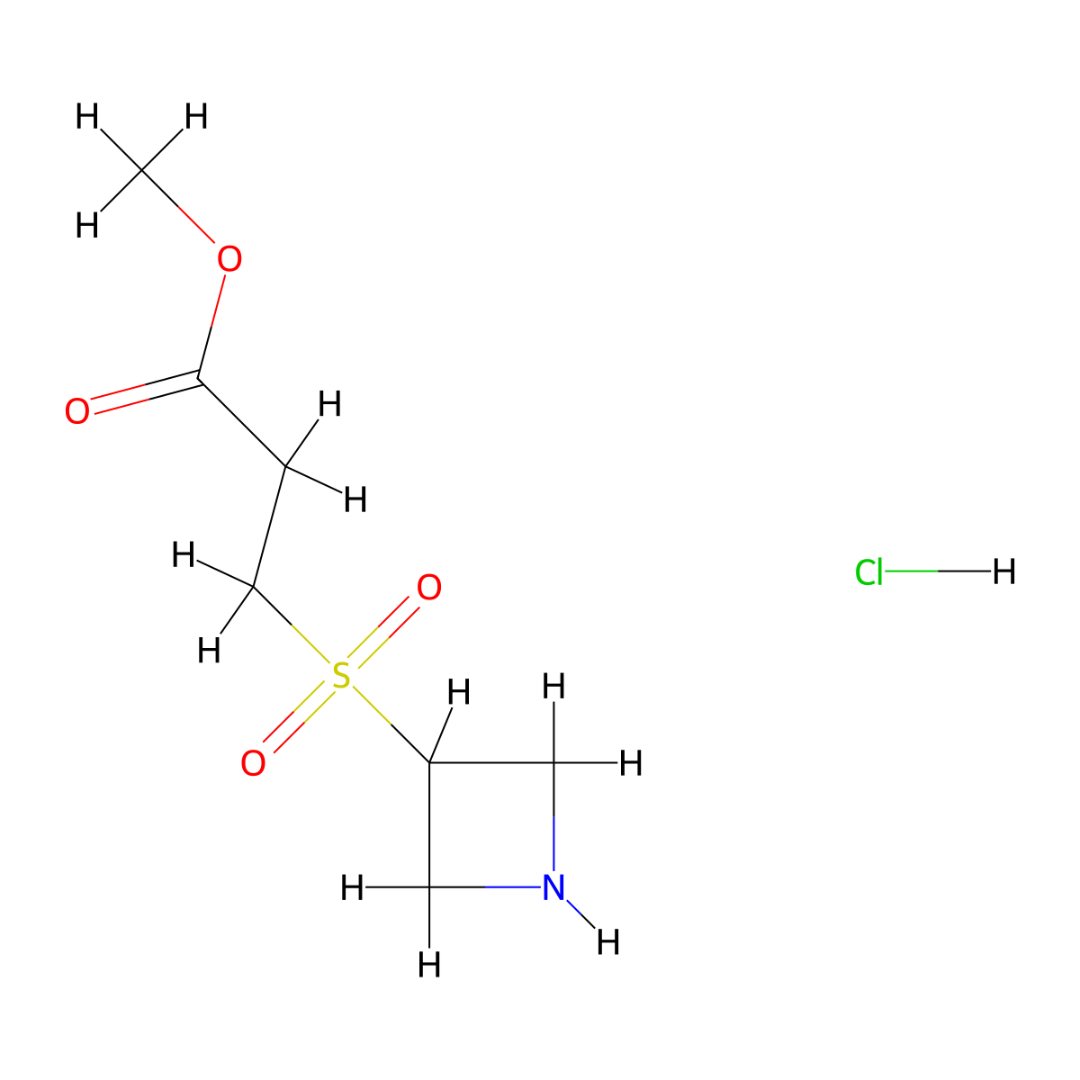 Methyl 3-(azetidine-3-sulfonyl)propanoate hydrochloride molecular structure, CAS 1823885-29-5