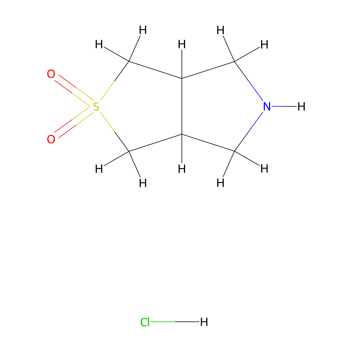 hexahydro-1H-thieno[3,4-c]pyrrole 2,2-dioxide hydrochloride molecular structure, CAS 1823885-46-6