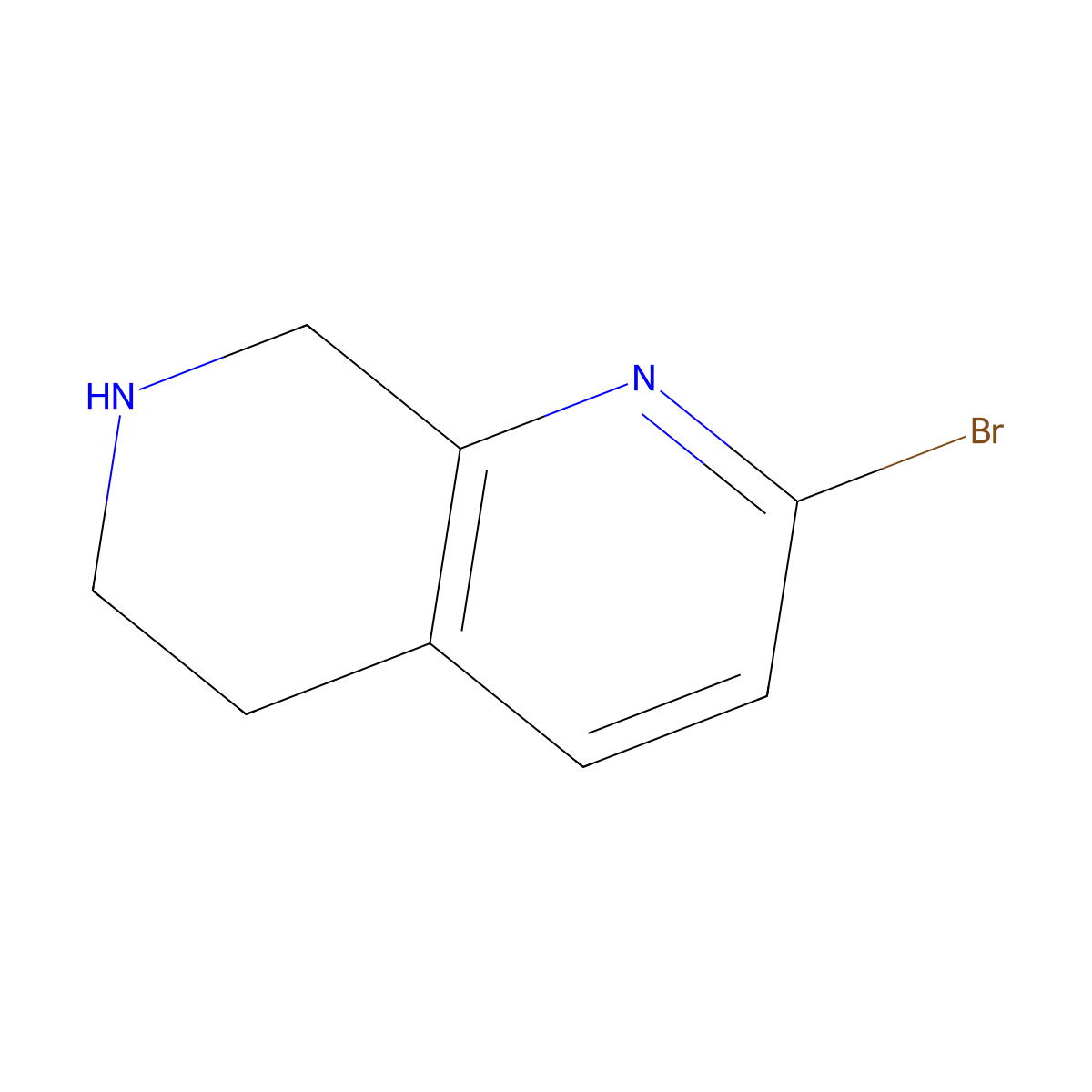 2-Bromo-5,6,7,8-tetrahydro-1,7-naphthyridine molecular structure, CAS 1823885-61-5