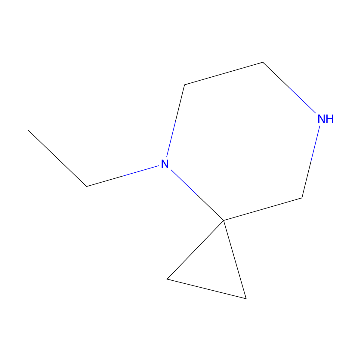 4-Ethyl-4,7-diazaspiro[2.5]octane molecular structure, CAS 1823886-35-6