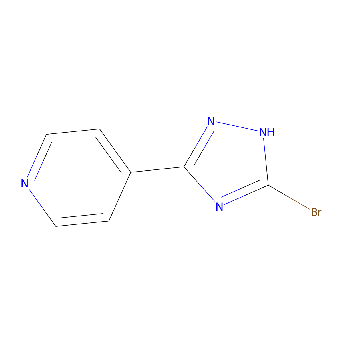 4-(5-bromo-4H-1,2,4-triazol-3-yl)pyridine molecular structure, CAS 1823886-48-1
