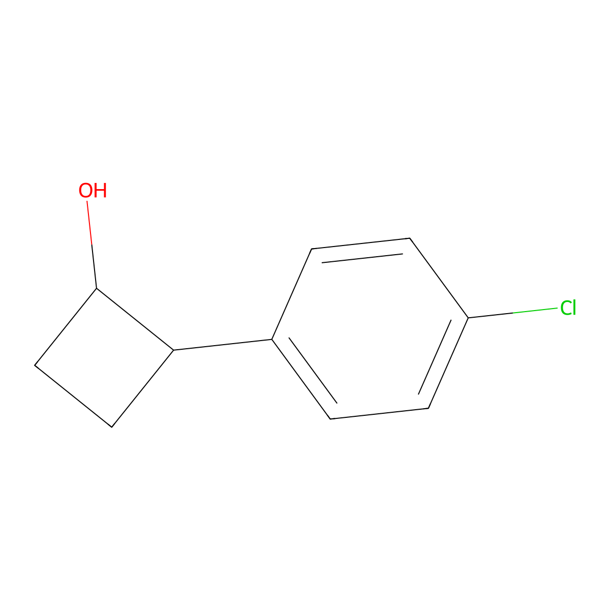 2-(4-Chlorophenyl)cyclobutan-1-ol molecular structure, CAS 1823886-68-5