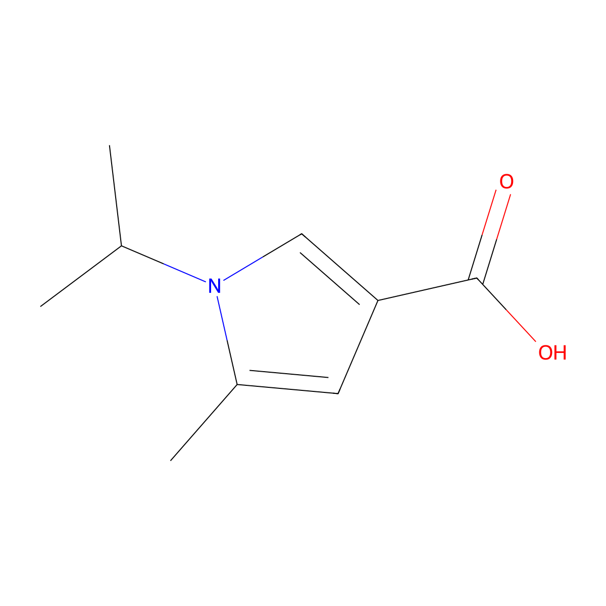 5-methyl-1-(propan-2-yl)-1H-pyrrole-3-carboxylicacid molecular structure, CAS 1823886-87-8