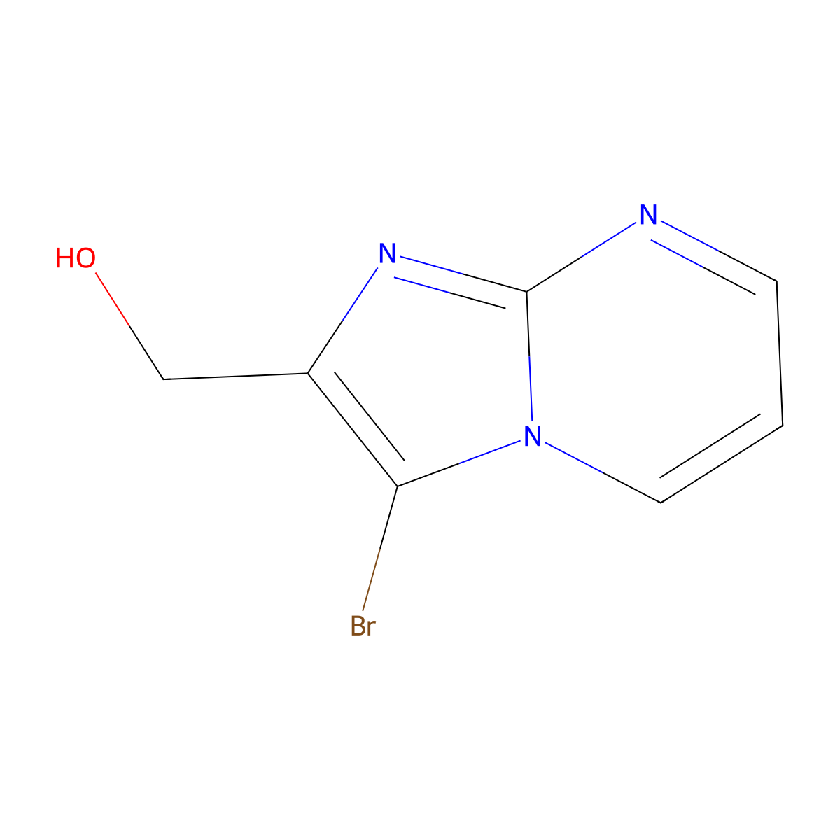 (3-Bromoimidazo[1,2-a]pyrimidin-2-yl)methanol molecular structure, CAS 1823887-12-2