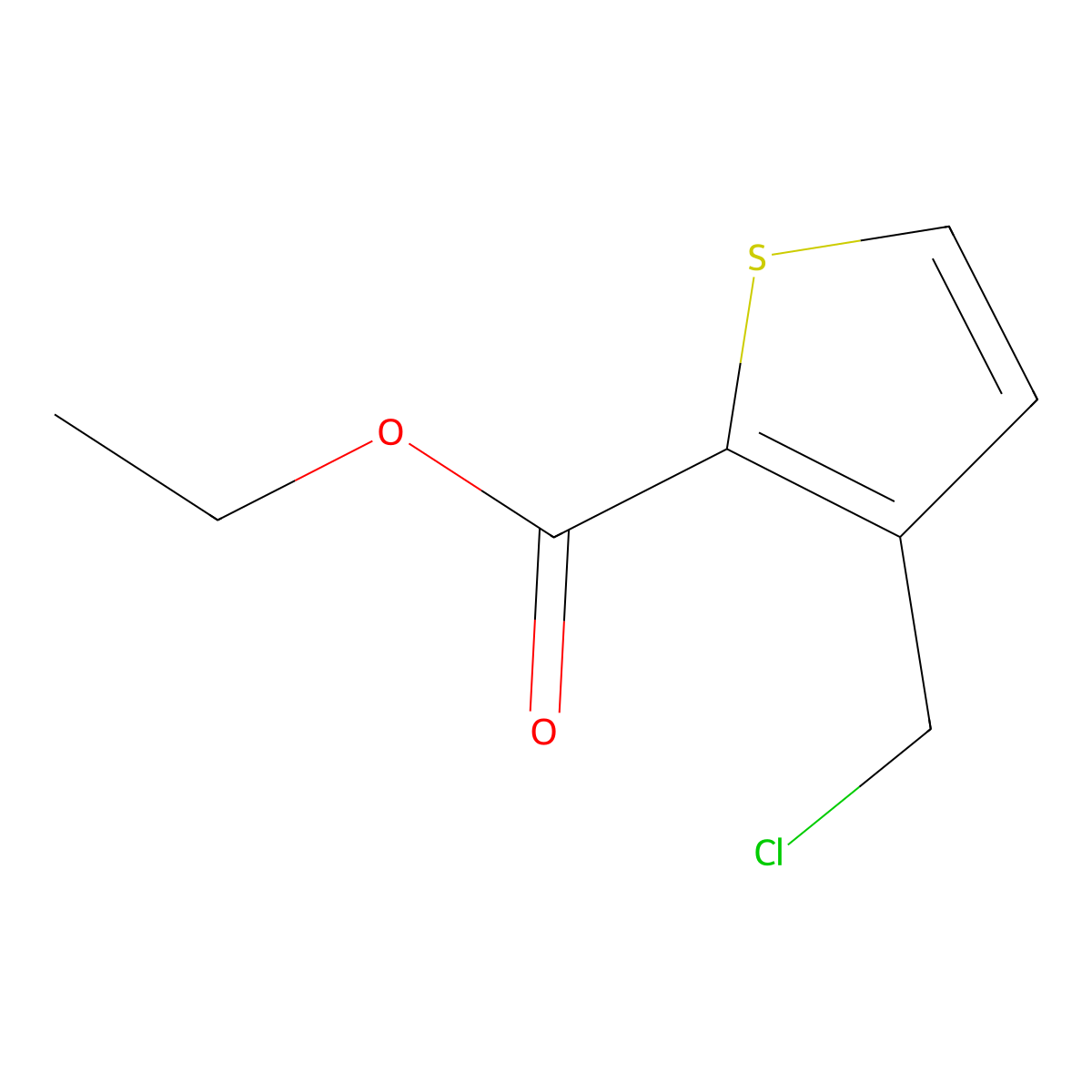 Ethyl 3-(chloromethyl)thiophene-2-carboxylate molecular structure, CAS 1823887-17-7