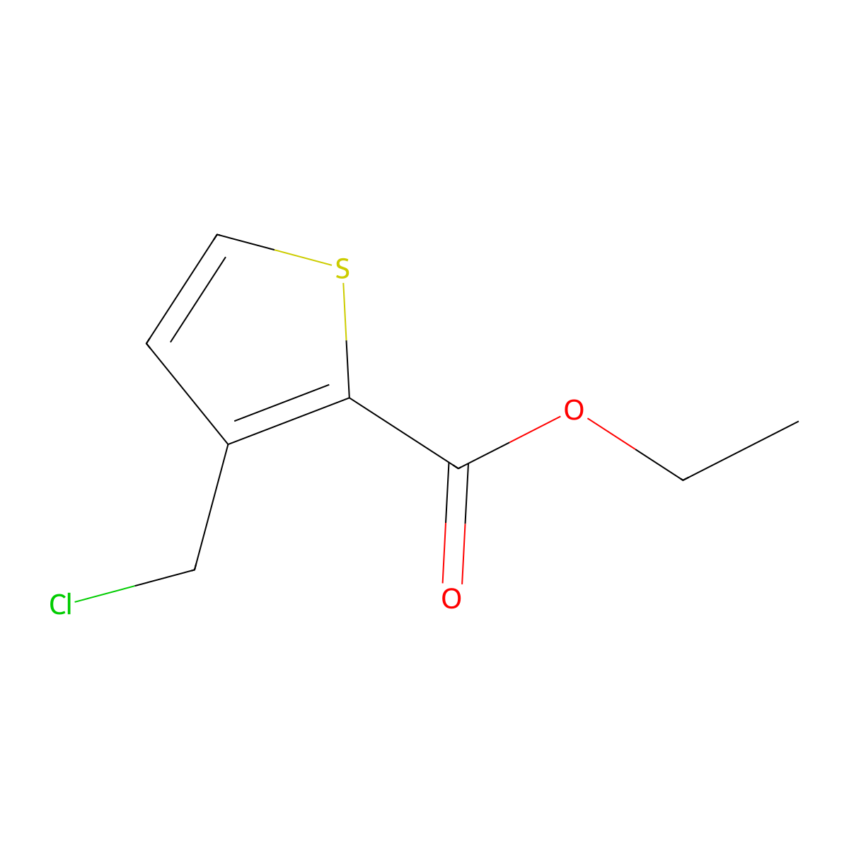 Ethyl 3-(chloromethyl)thiophene-2-carboxylate molecular structure, CAS 1823887-17-7