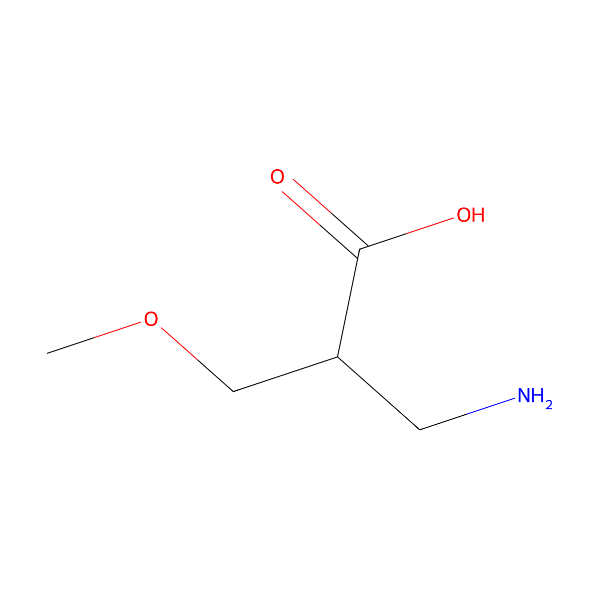 3-Amino-2-(methoxymethyl)propanoic acid molecular structure, CAS 1823887-54-2