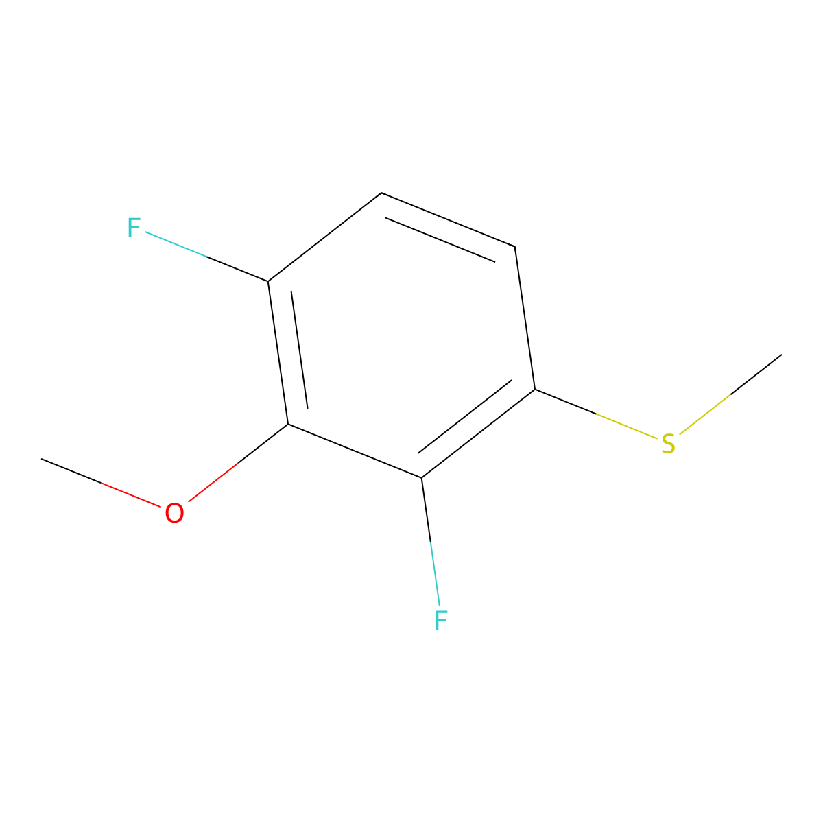 (2,4-Difluoro-3-methoxyphenyl)(methyl)sulfane molecular structure, CAS 1823887-62-2
