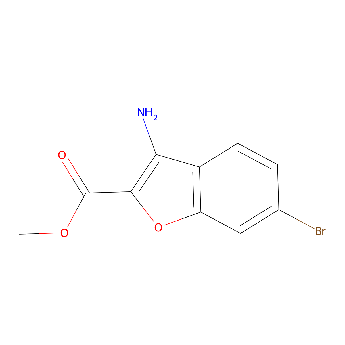 Methyl 3-amino-6-bromobenzofuran-2-carboxylate molecular structure, CAS 1823887-63-3